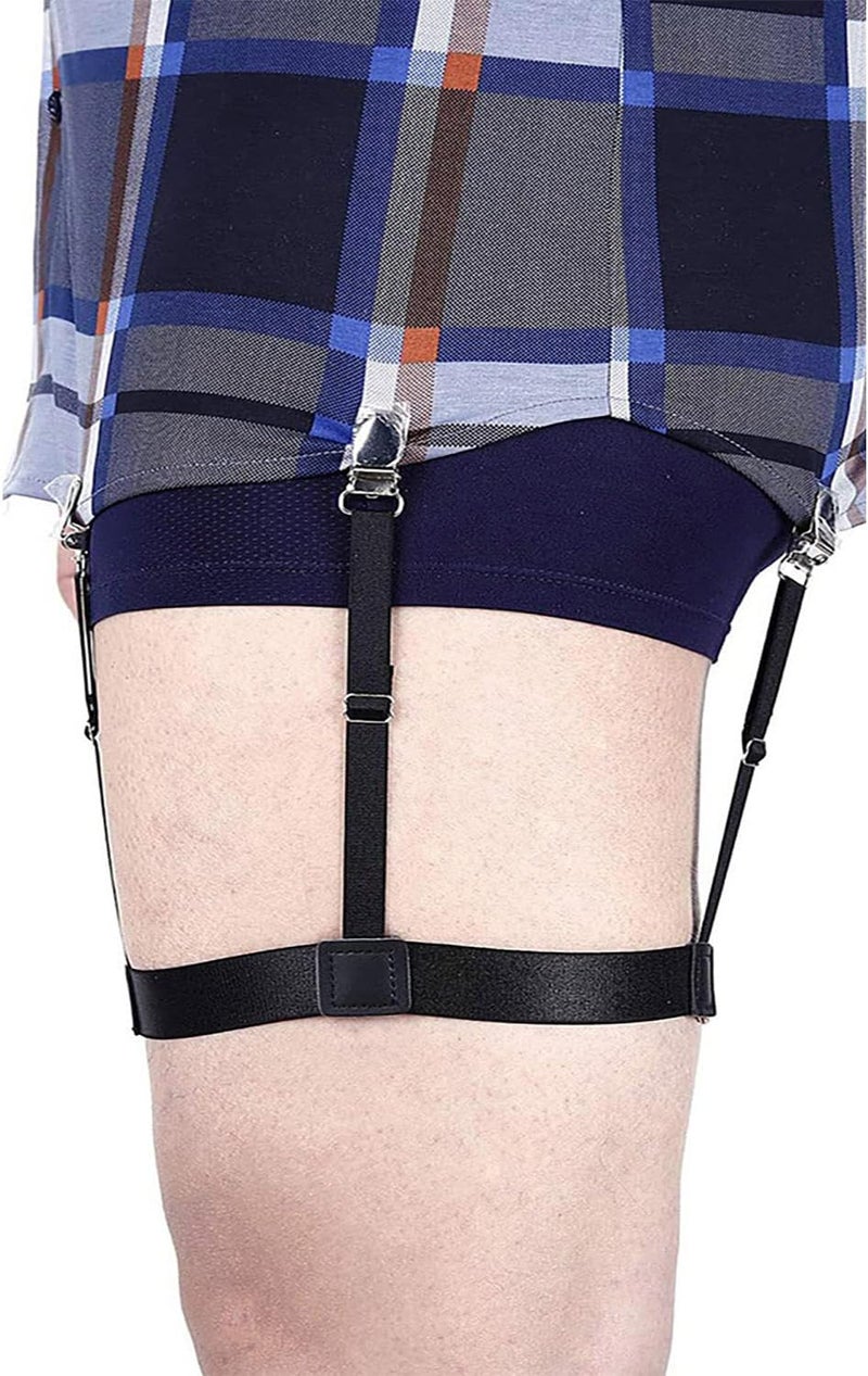 Kedofe Men Shirt Stays Adjustable Elastic Shirt Garter Shirts Holder with Non-slip Locking Clamps for Police Military - Image 2
